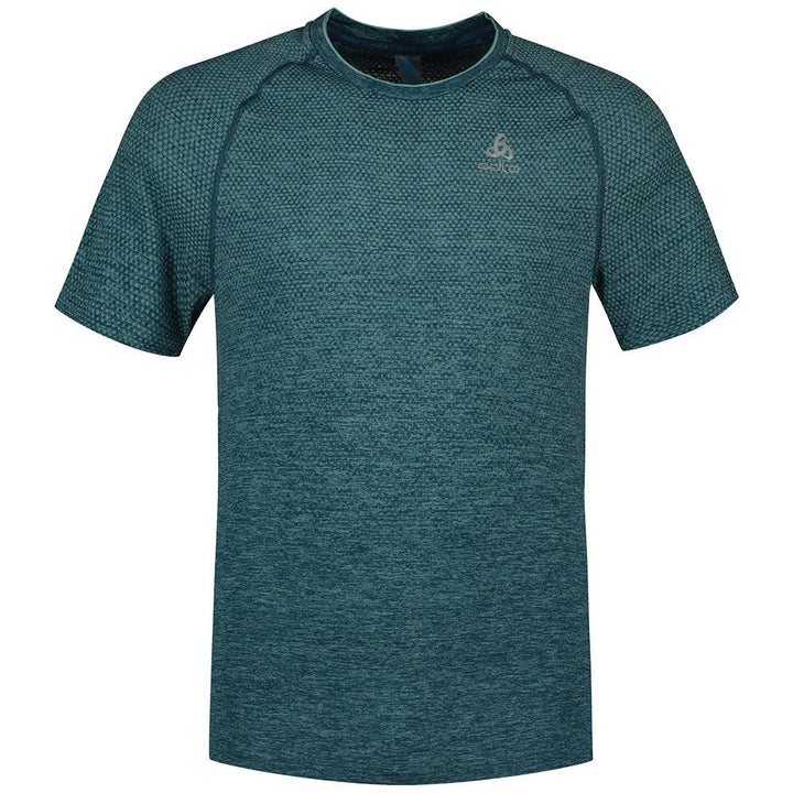 Odlo Herren Essential Seamless T-Shirt Laufshirt S Saxony Blue Melange, S Saxony Blue Melange