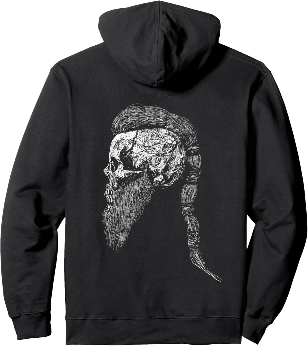 Viking Skull Beard Lodbrok Beard Lothbrok Pullover Hoodie