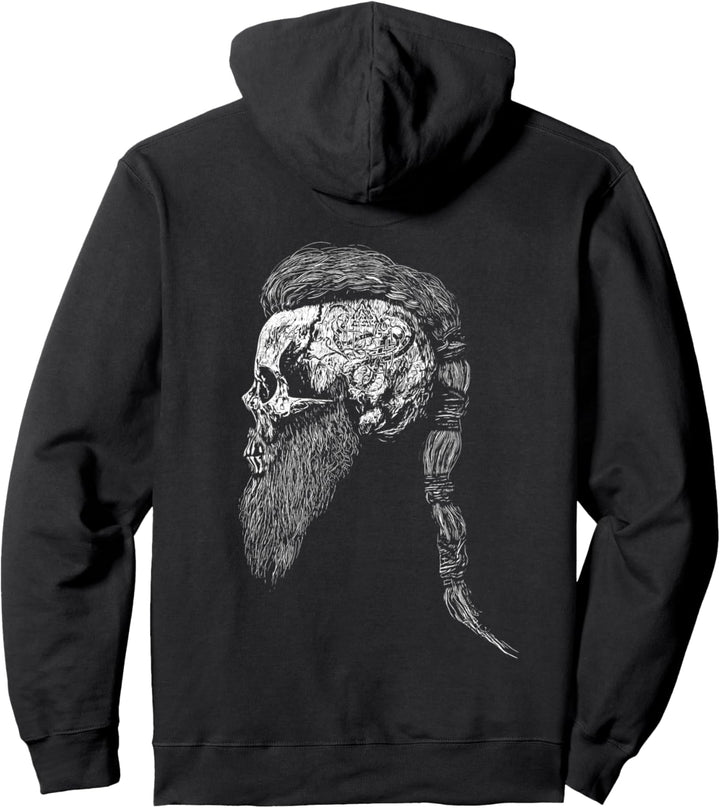 Viking Skull Beard Lodbrok Beard Lothbrok Pullover Hoodie