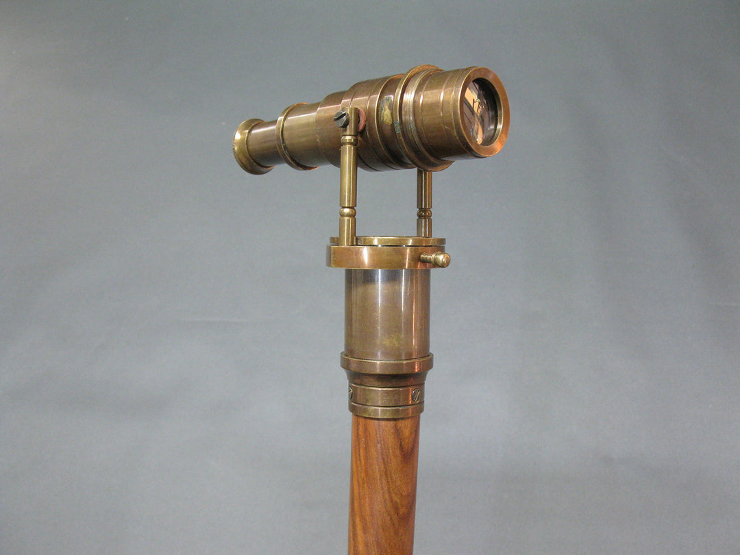 Gehstock Spazierstock Wanderstock Edelholz mit Fernglas Fernrohr Kapitänsstock 97cm M37