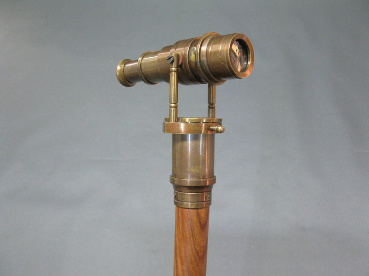 Gehstock Spazierstock Wanderstock Edelholz mit Fernglas Fernrohr Kapitänsstock 97cm M37