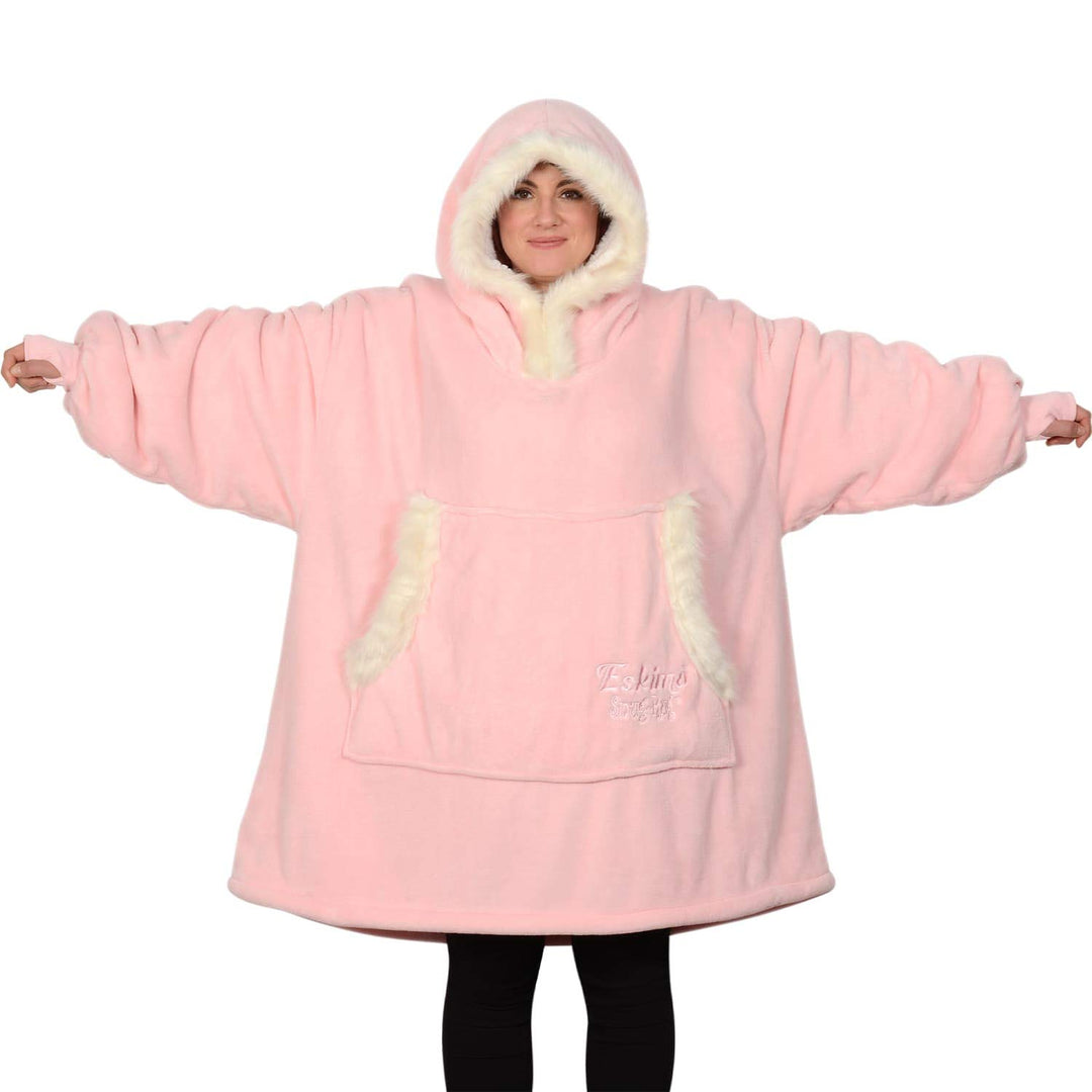 Snug Rug Eskimo Decke mit Ärmel Pullover Decken-Kapuzenpullover Übergrosse Sweatshirt Hoodie Kuschel