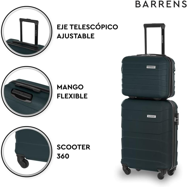 BARRENS Kabinenkoffer + Reisekosmetikkoffer Set | Handgepäck | Kabinenkoffer 55x40x20cm 34l | Kosmet