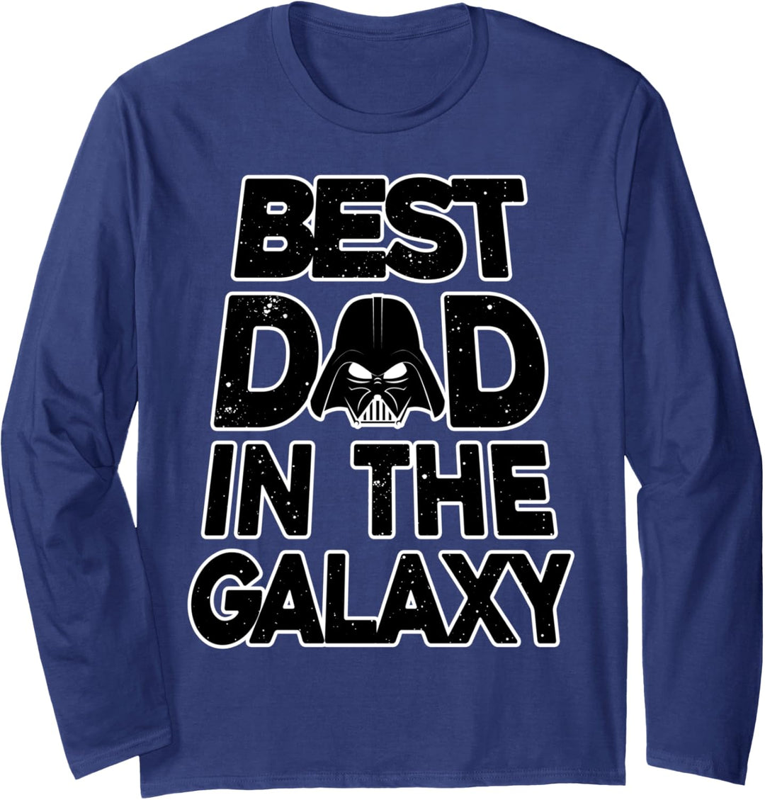 Star Wars Vatertag Darth Vader Best Dad Galaxy Text Langarmshirt