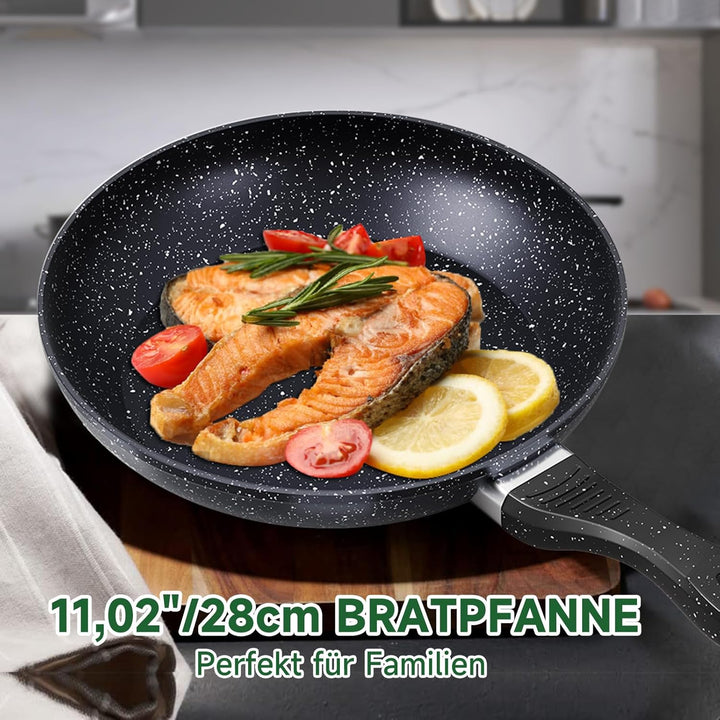 Scheffler Bratpfanne 28 cm, Induktion, Antihaft-Beschichtung, für alle Herdarten (28 cm) 28cm, 28cm