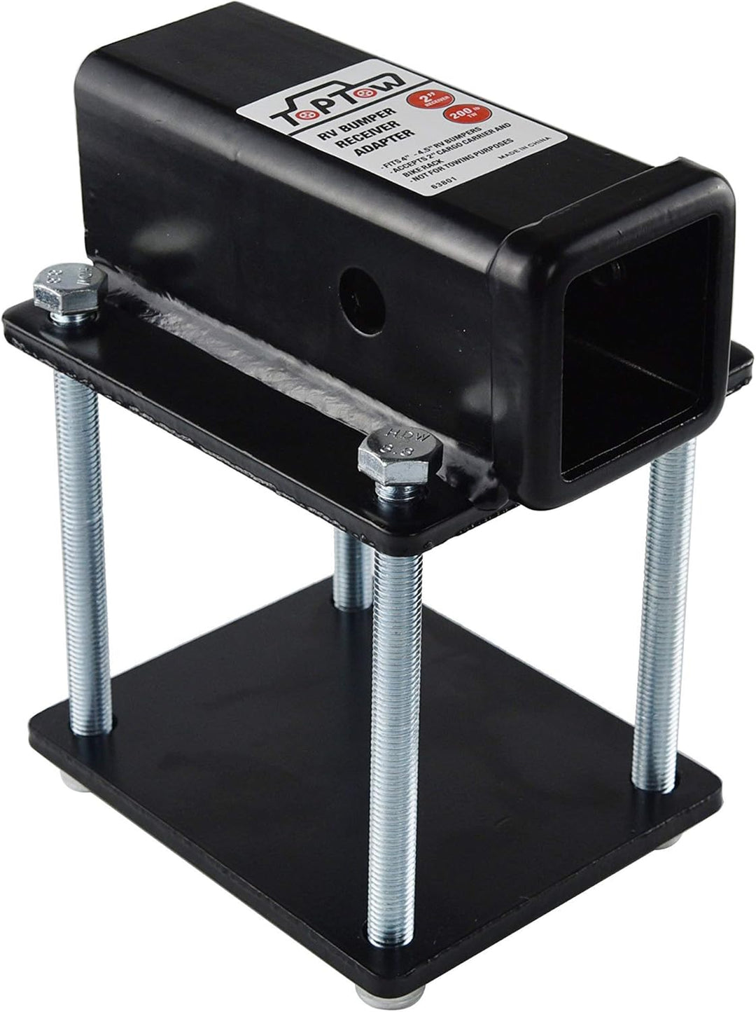 TOPTOW Wohnmobil-Stossstange 5,1 cm Anhängerkupplungs-Empfänger-Adapter 63801 für 10,2 x 10,2 cm und
