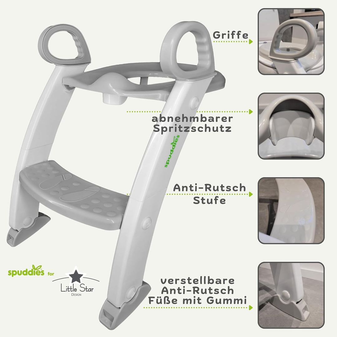 Spuddies Toilettenleiter, Kinder Toilettensitz mit Leiter, Toilettentrainer mit Treppe, klappbar, 1