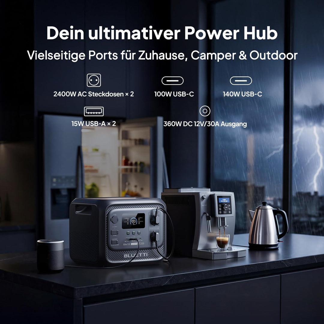 BLUETTI Elite 300 Tragbare Powerstation (2026 Neu) 3014,4 Wh LFP Genetatore | Backup mit 2400W AC Au