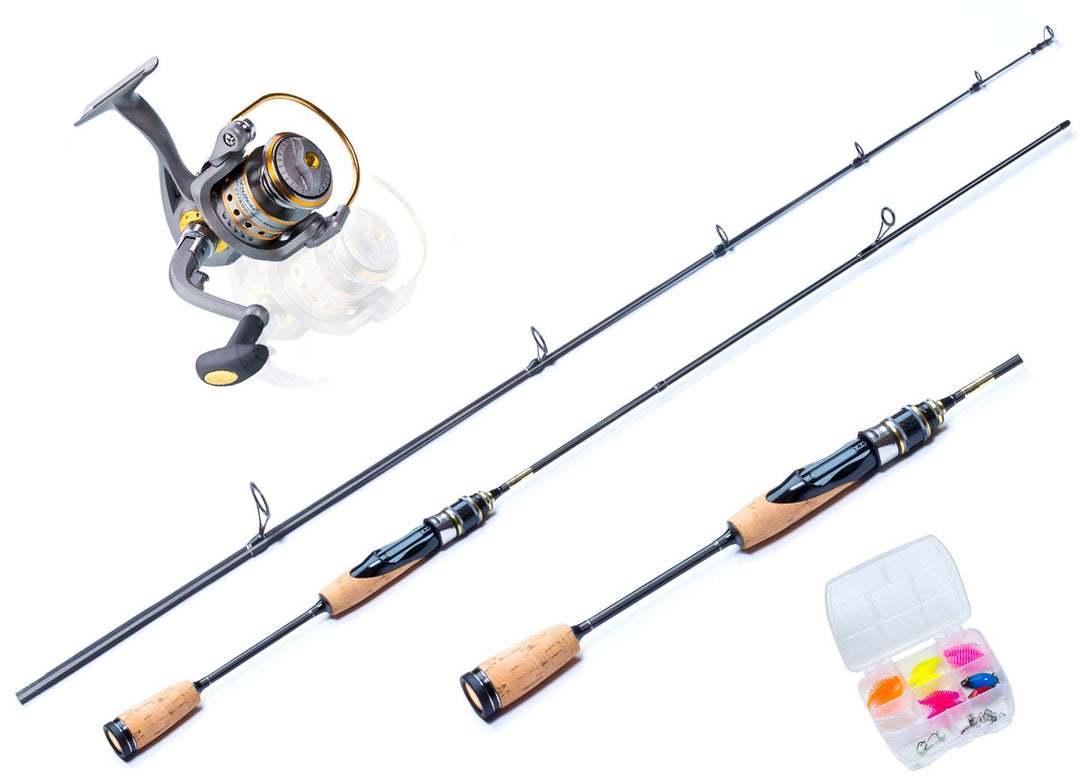 Ultralight Angelset Ready for Fishing ! 180cm UL-Carbonrute + Angelrolle Expert500 mit Schnur + Köde