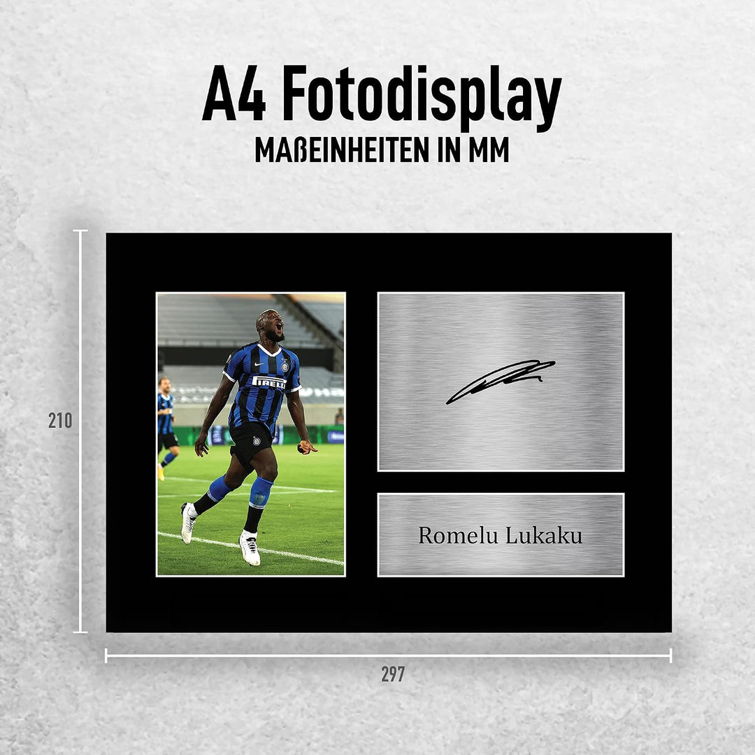 HWC Trading A4 Romelu Lukaku Inter Mailand Gifts Gedrucktes signiertes Autogramm Bild für Fussballfa