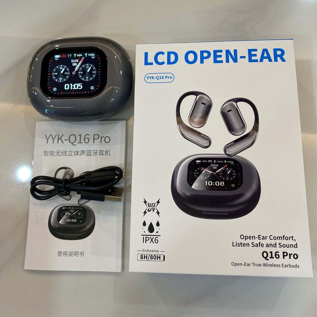 Offene Bluetooth-Kopfhörer, Ohrbügel-LED-Farbbildschirm-Kopfhörer, Aktive Geräuschunterdrückung, Lan