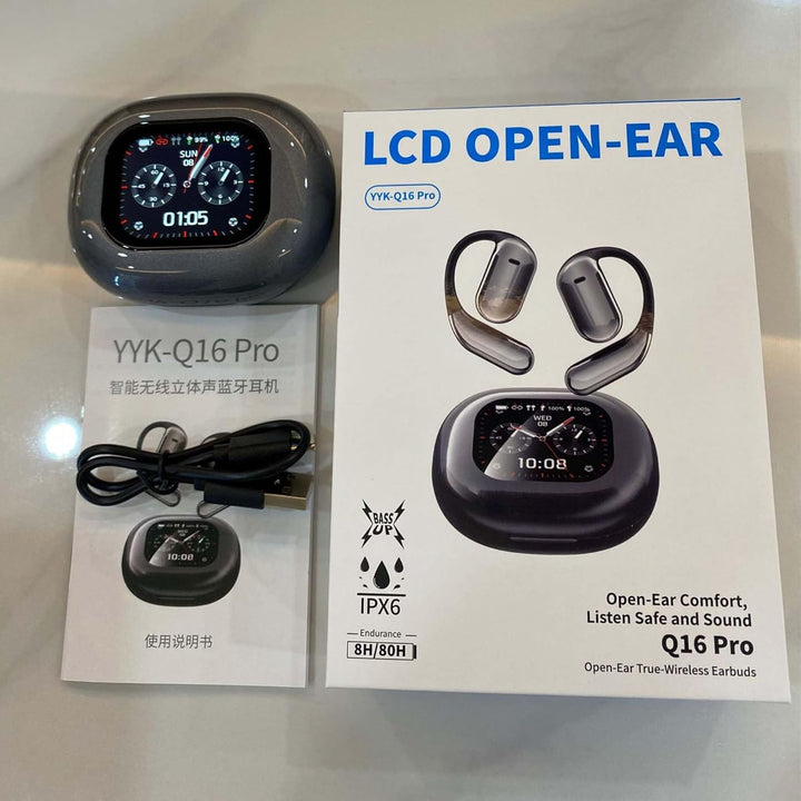 Offene Bluetooth-Kopfhörer, Ohrbügel-LED-Farbbildschirm-Kopfhörer, Aktive Geräuschunterdrückung, Lan