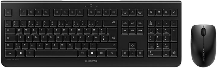 CHERRY DW 3000, Kabelloses Tastatur-Maus-Set, Deutsches Layout (QWERTZ), 2,4 GHz Funk, Flaches Desig