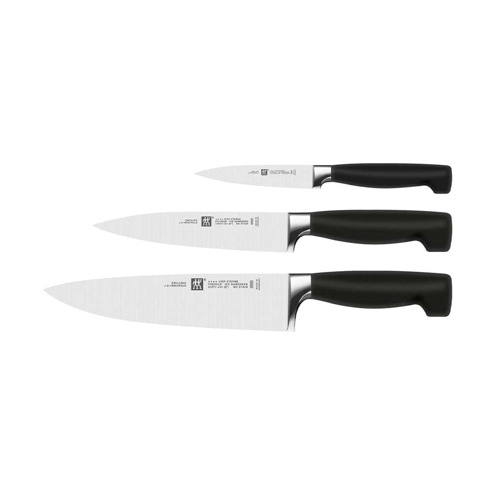 ZWILLING 1002238 Messer-Set, 3-tlg., Spick-/Garniermesser, Fleischmesser, Kochmesser, Rostfreier Spe