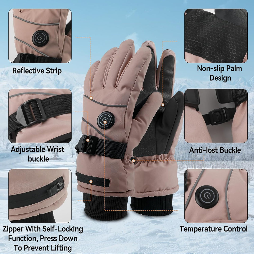 Beheizte Handschuhe für Männer Frauen, 7.4V 5000mAh /6000mAh Wiederaufladbare Handwärmer Touchscreen