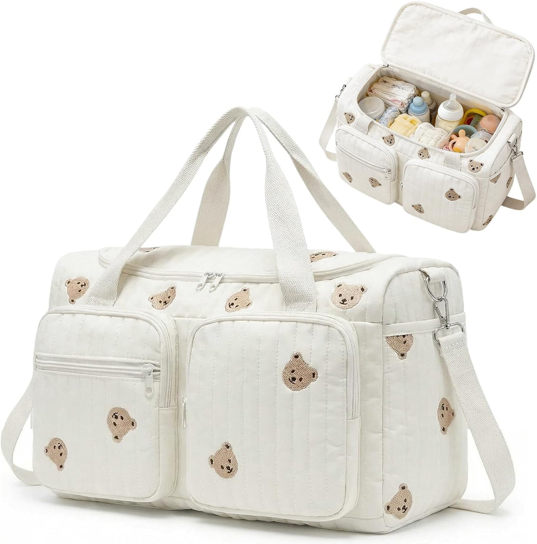 Aucuu Wickeltasche, Babytasche Mama Tasche, Kliniktasche Geburt Stickerei, Gross Mommy Bag, Henkelta