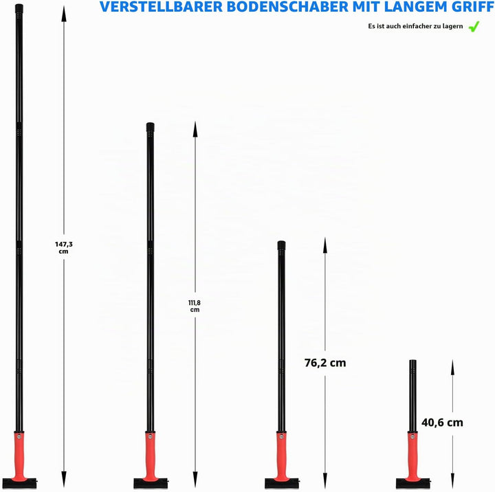 EHDIS Tapetenentferner Kit - Fensterschaber mit Ausziehbarer Griff(120cm), 30 Ersatzklingen und Hand