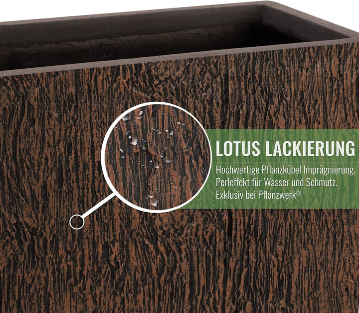 Pflanzwerk® Pflanzkübel Cube Wood Braun 38x44x44cm *Frostbeständig* *UV-Schutz* *Qualitätsware*