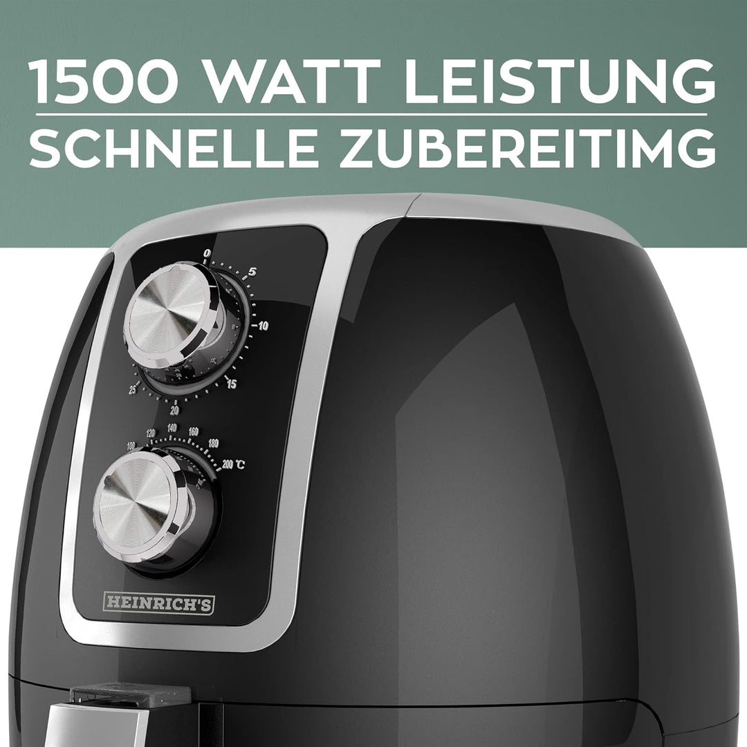 HEINRICHS Heissluftfritteuse Airfryer mit einstellbarem Thermostat, Temperatureinstellung von 80°C-2