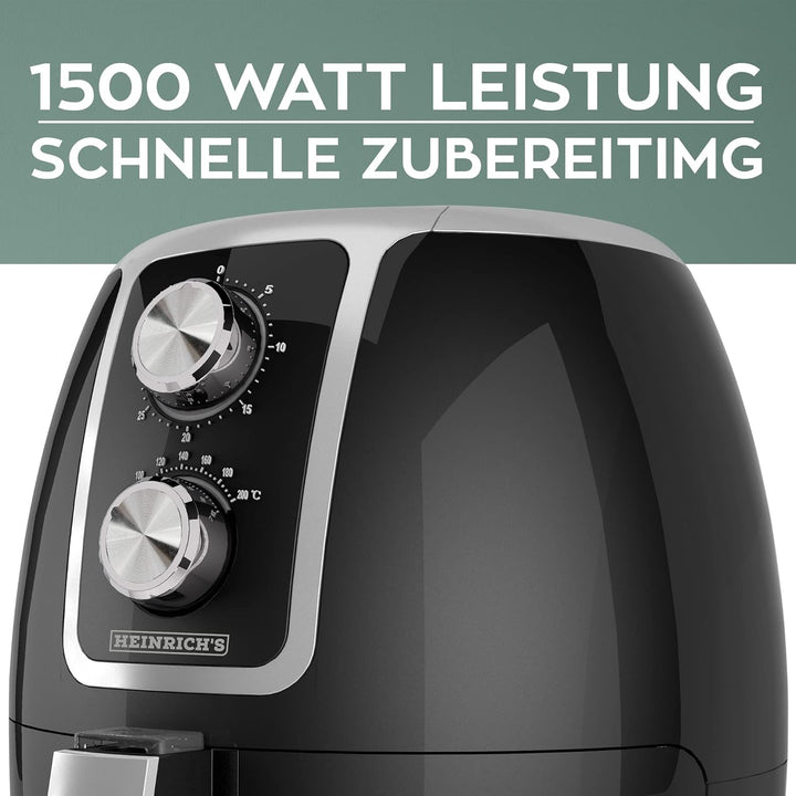 HEINRICHS Heissluftfritteuse Airfryer mit einstellbarem Thermostat, Temperatureinstellung von 80°C-2