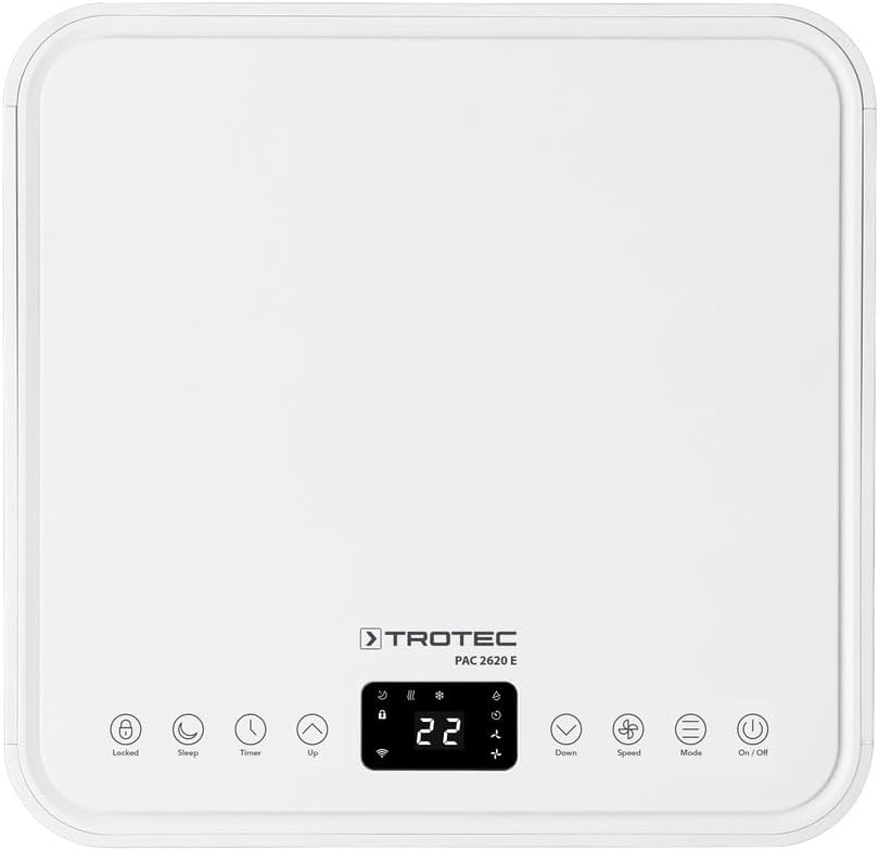 TROTEC Klimagerät PAC 2620 E WiFi – Mobiles 3-in-1 Klimagerät mit 2,6 kW Kühlleistung, Entfeuchter &