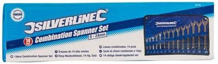 Silverline SP50 Ring-Maulschlüssel, 14-tlg. Satz 8–24 mm Multi, Multi
