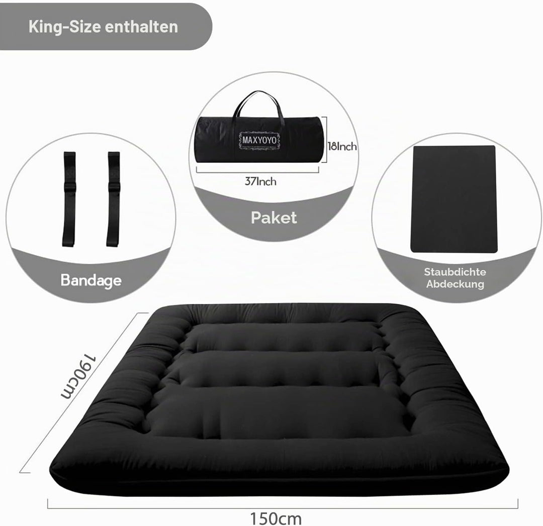 MAXYOYO Klappmatratze Futon Matratze Bodenmatratze Gepolsterte Japanische Tatami Gesteppte Bett, Dic