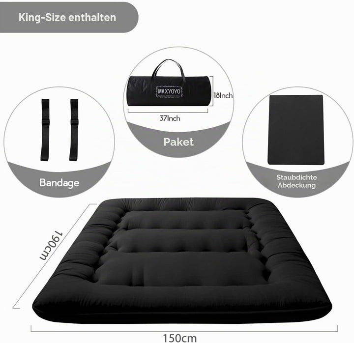 MAXYOYO Klappmatratze Futon Matratze Bodenmatratze Gepolsterte Japanische Tatami Gesteppte Bett, Dic