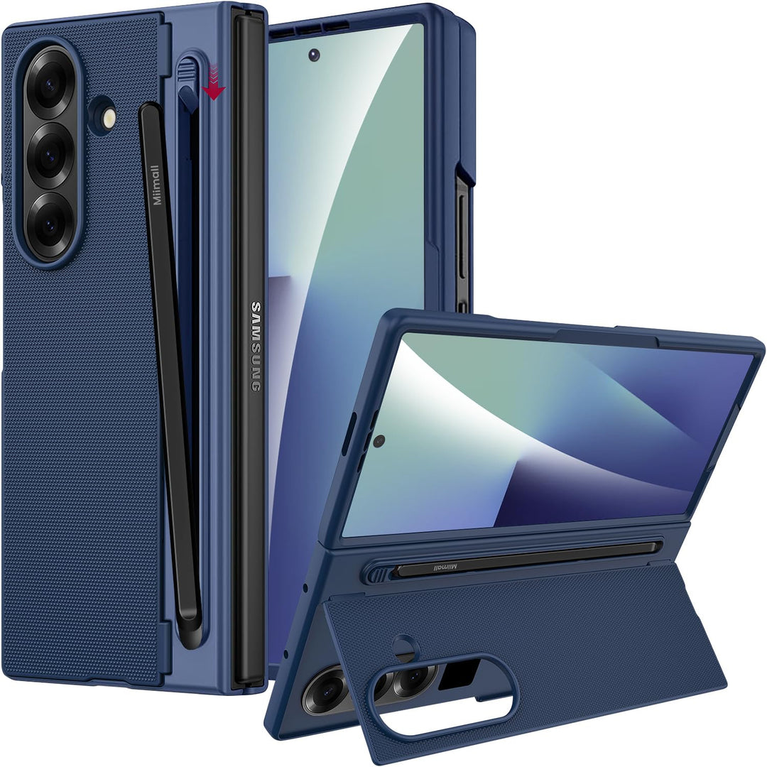 Miimall Kompatibel mit Samsung Galaxy Z Fold 7 Hülle mit S-Pen & Stifthalter, [HD Displayschutz] Ult