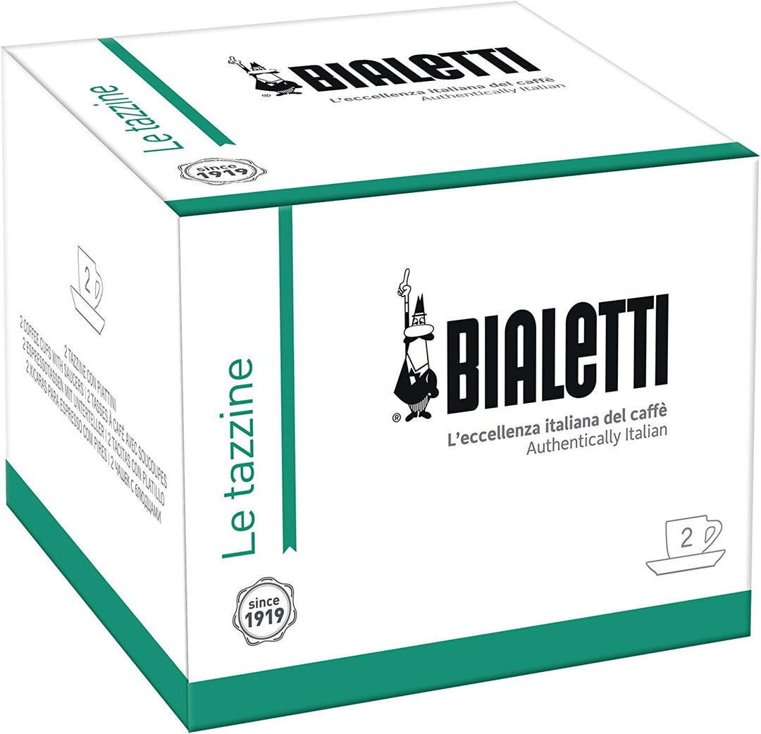 Bialetti Y0TZ099 Tazzina Cappuccino Istituzionale (con Piattino),Porcellana, 1 Stück (1er Pack), Wei