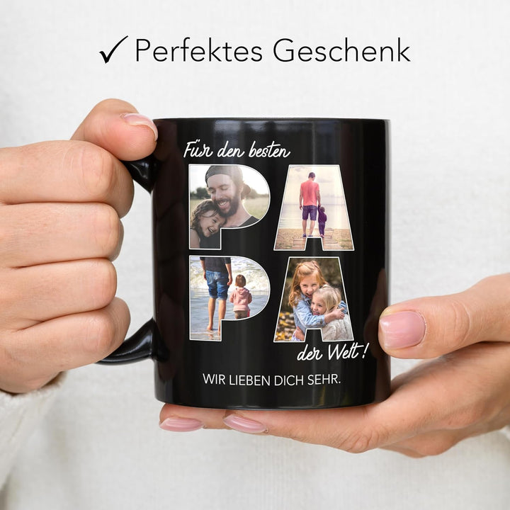 Kiddle-Design Papa Tasse Personalisiert mit Foto Geschenk Geburtstag, Vatertagsgeschenk Fototasse mi