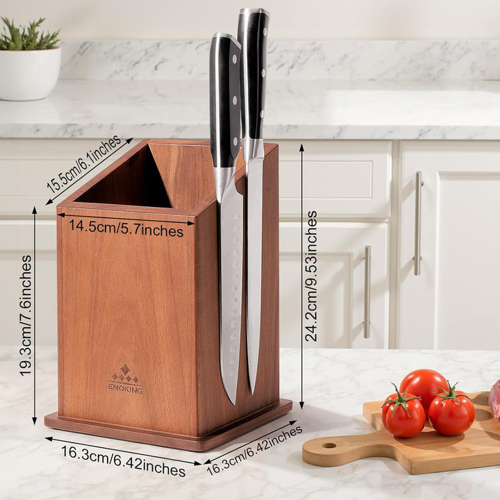 ENOKING Messerblock Magnetisch ohne Messer, messerhalter magnetisch aus Akazienholz, Extra grosse Ka