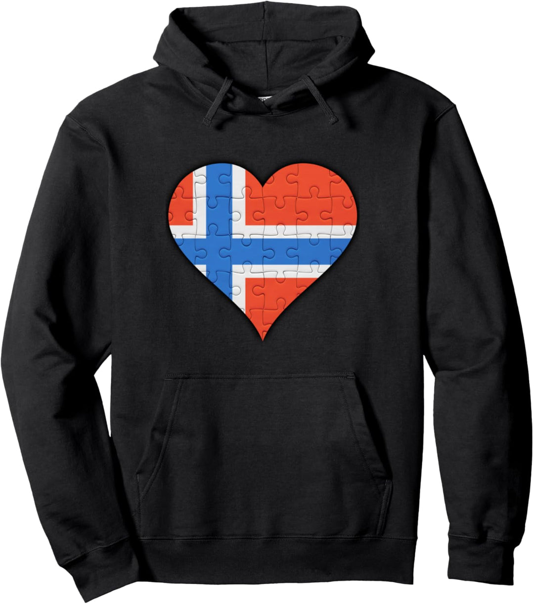 Norwegen Norwegische Flagge Herz Pullover Hoodie