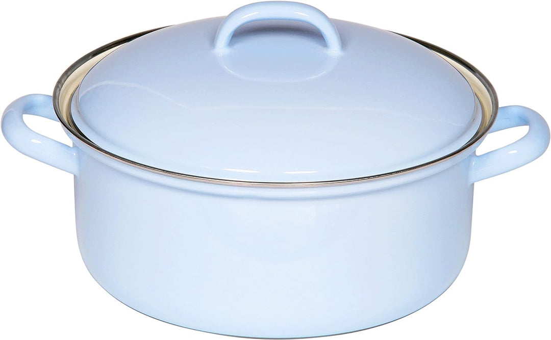 Riess, 0279-006, Kasserolle mit Chromrand 18, CLASSIC - BUNT/PASTELL, Farbe Blau, Durchmesser 18 cm,