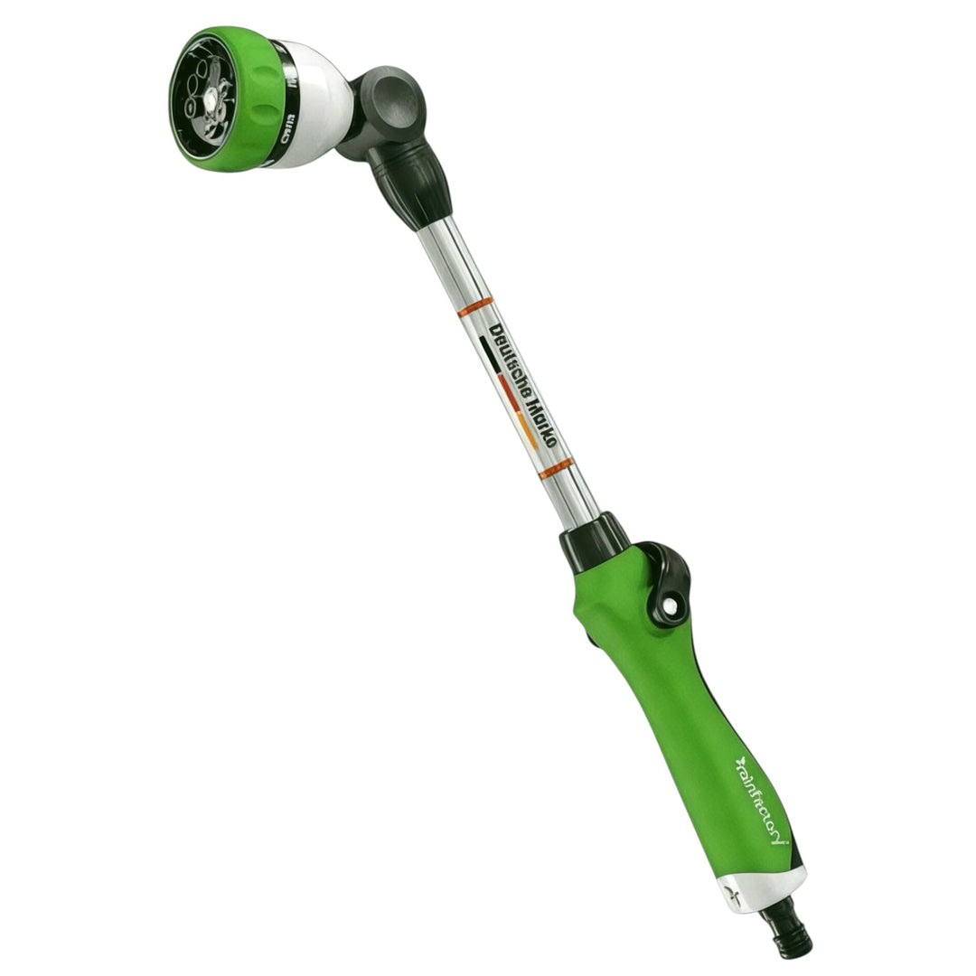 rainfactory Giessstab 45cm - Gartenbrause mit Stiel & 8 Sprühbildern - 180° drehbare Giesslanze mit
