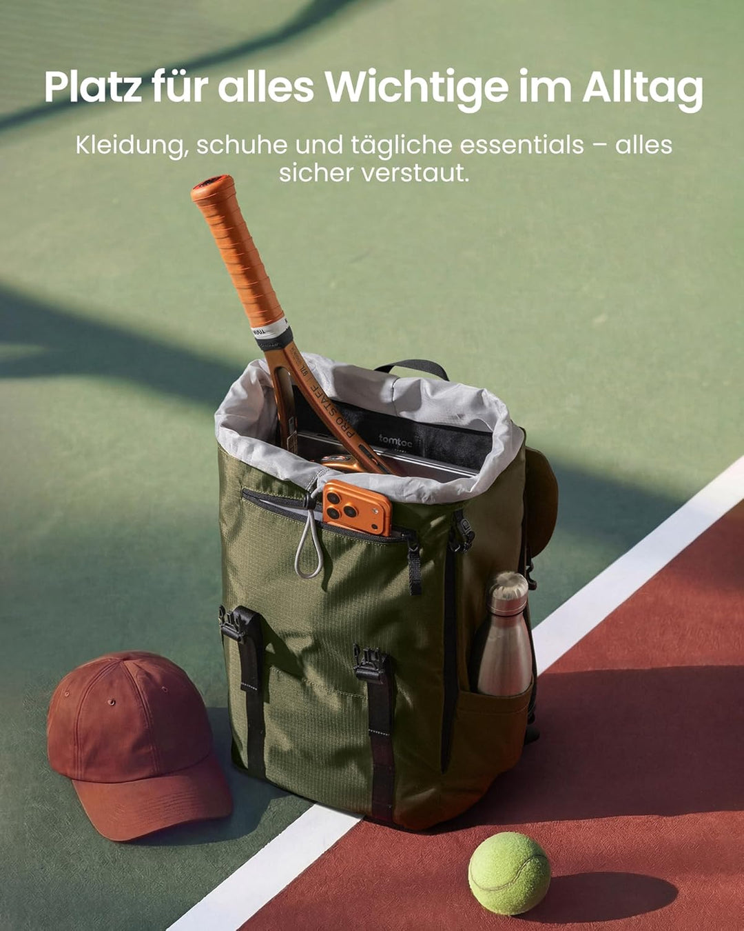 tomtoc Laptop Rucksack, 22L Vintage Tagesrucksack für 13-16 Zoll Laptops, Leicht & Wasserabweisend,