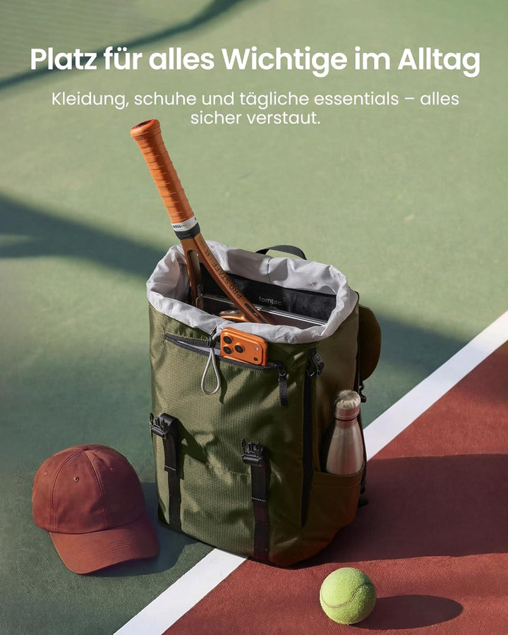 tomtoc Laptop Rucksack, 22L Vintage Tagesrucksack für 13-16 Zoll Laptops, Leicht & Wasserabweisend,