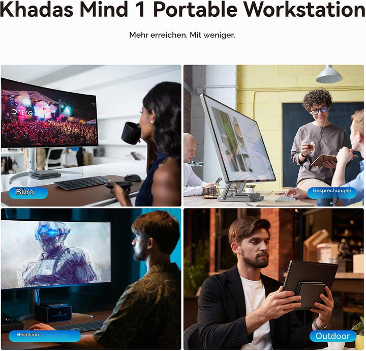 khadas Mind Mini PC, Intel Core i7-1360P 5.0GHz Mini Portable Computer with 5.55Wh Standby Battery,