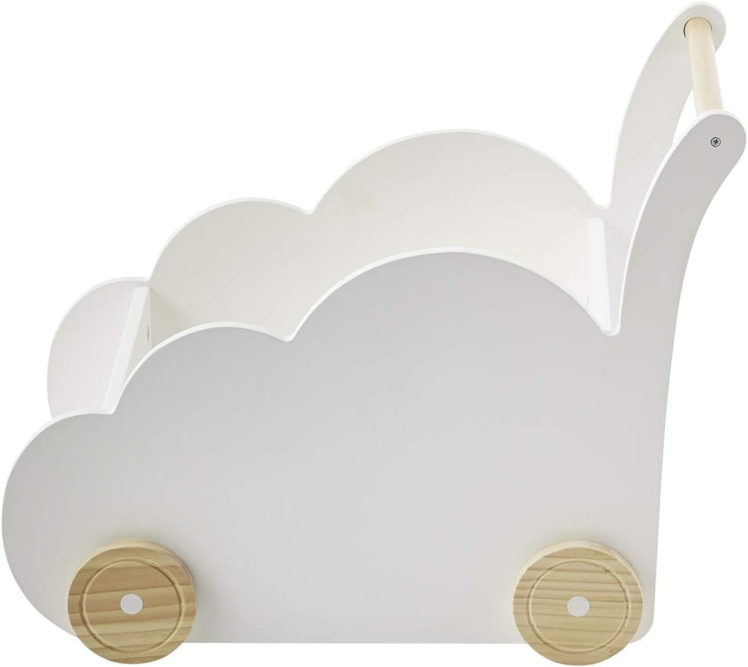 Vertbaudet Fahrbare Spielzeugkiste,Wolke weiss ONE Size, Weiss