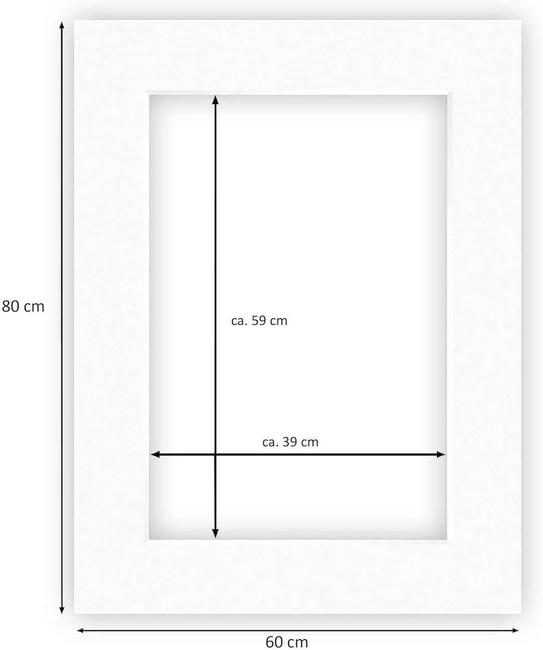 nielsen Conservation Passepartout Karton 2,2 mm | Aussenformat 60x80 cm für Bildformat 40x60 cm | Re