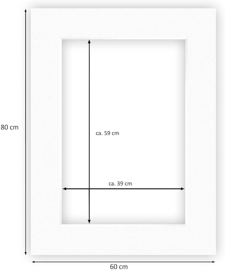 nielsen Conservation Passepartout Karton 2,2 mm | Aussenformat 60x80 cm für Bildformat 40x60 cm | Re