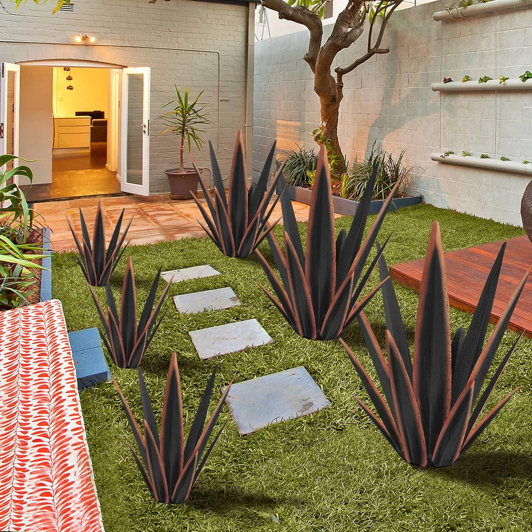 Grosse rustikale Tequila-Skulptur, rustikale Metall-Agave-Pflanzen für den Aussenbereich, Terrasse,