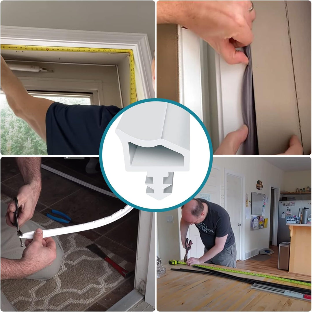 EFUTURETIME Türdichtung Weiss【10m】-Zimmertürdichtung perfekt für Holztüren zur Schalldämmung und Kol