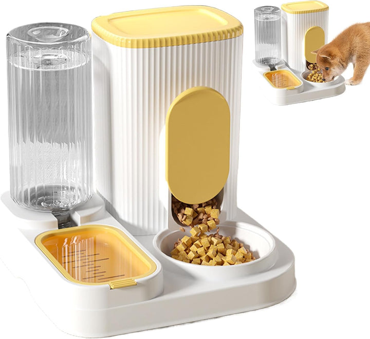 Automatischer Futterspender für Katzen, 2-in-1 Futterstation für Haustiere, Trockenfutterspender mit
