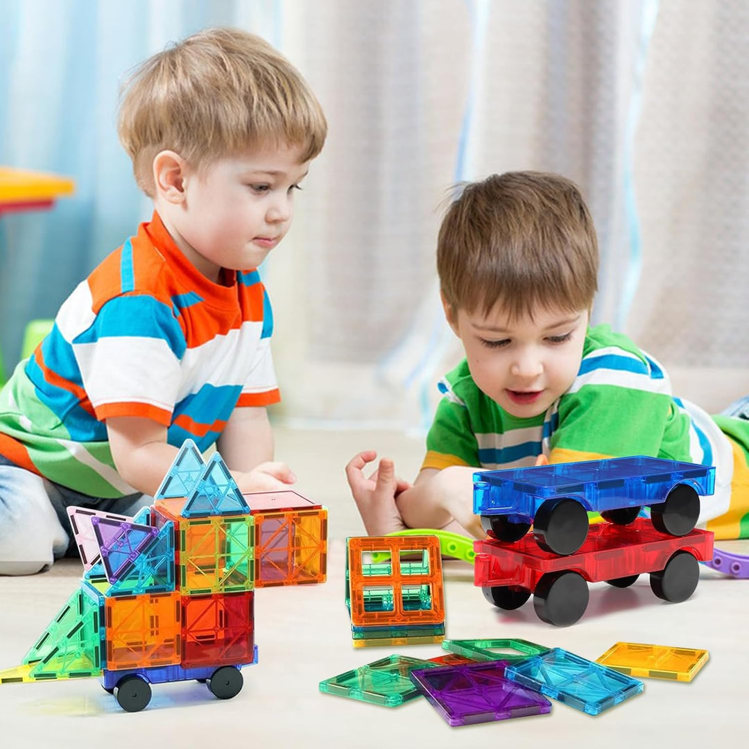 Magnetische Bausteine Spielzeug ab 3 Jahre Kinder, Magnetbausteine für 4-8 kinder, 4 Stück Magnet Au