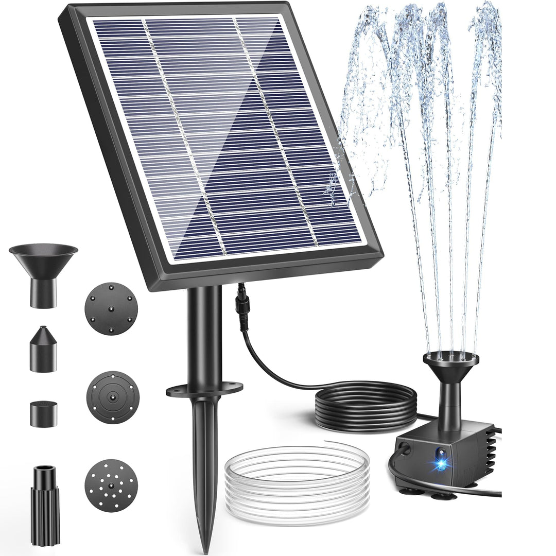 Biling Solar Springbrunnen für aussen, 2.5W Solar Teichpumpe mit Filter Solar Brunnenpumpen, Solar W