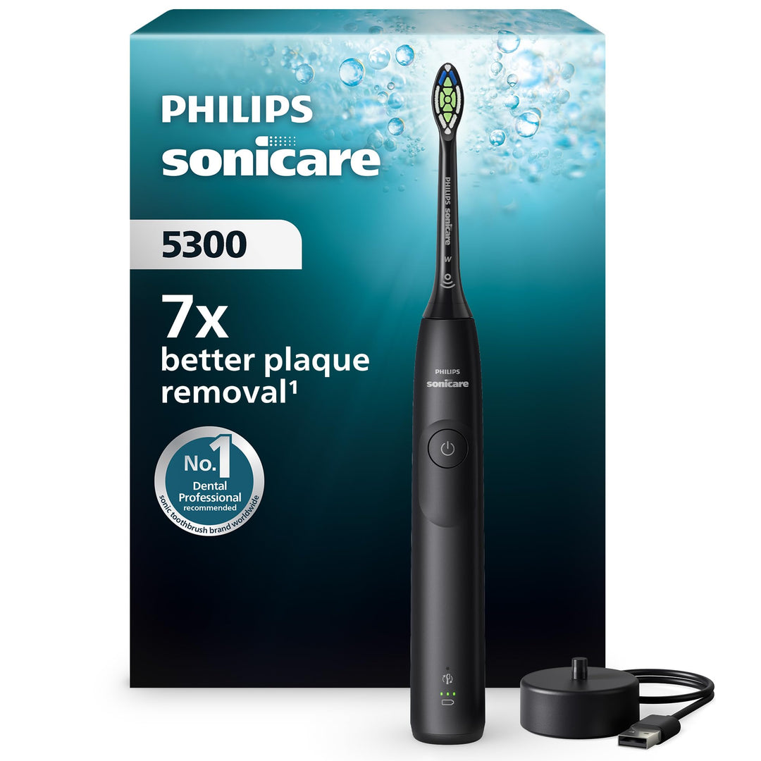 Philips Sonicare 5300 elektrische Zahnbürste, Schallzahnbürste mit 2 Intensitätsstufen, Andruckkontr