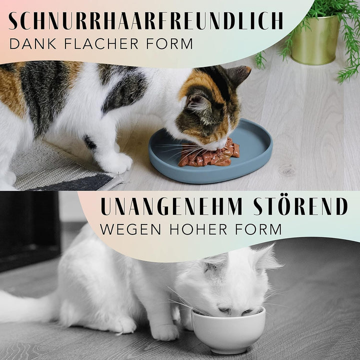 ne&no Futternapf für Katzen [nala Collection] Futterschale Katze flach | Katzennapf | Silikonnapf br