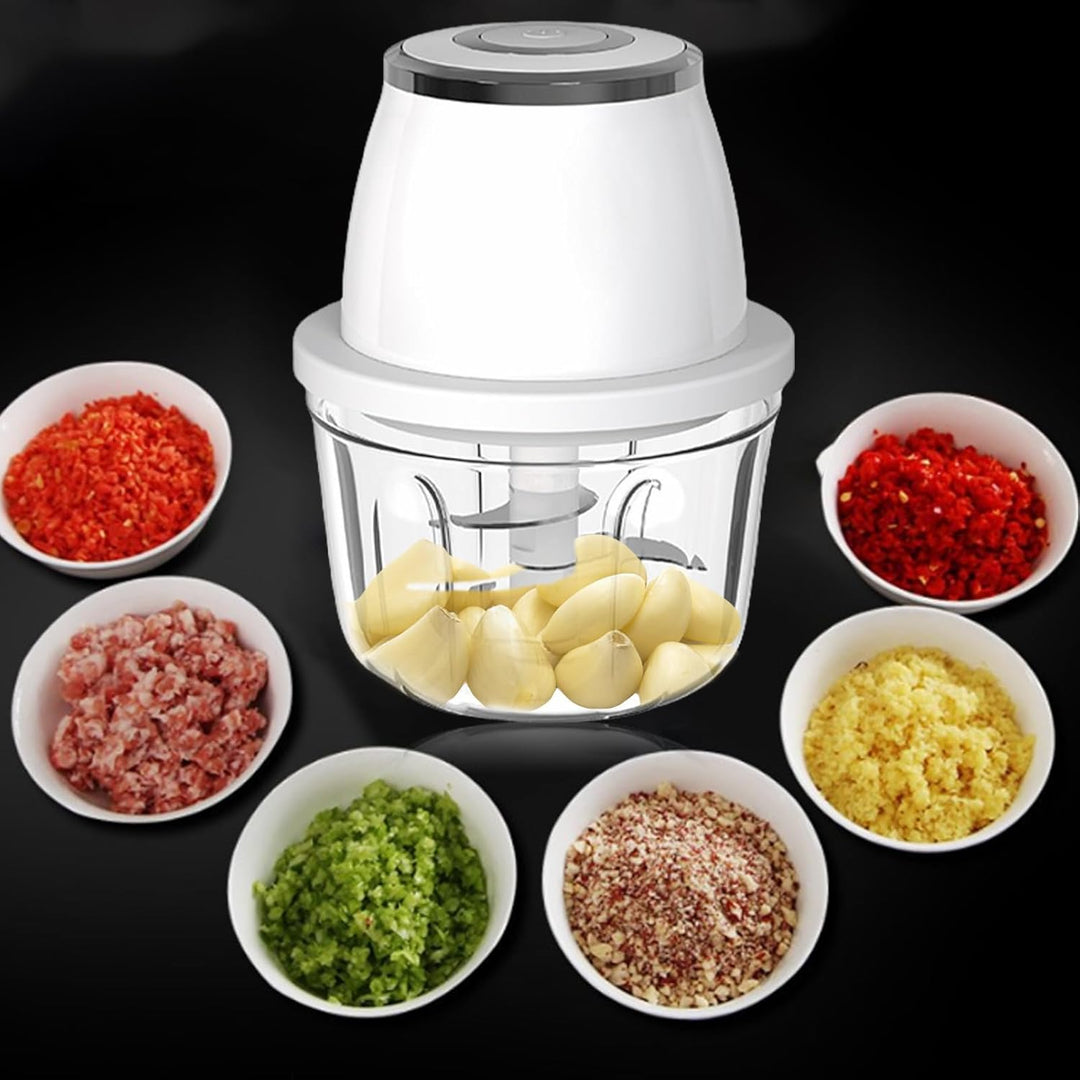 Zwiebelschneider Elektrisch, 350ml Zwiebel Zerkleinerer Elektrisch Multizerkleinerer Küche USB-Aufla