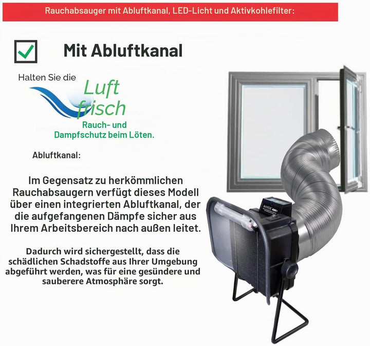 Aoyue 486+ Absaug und Lötrauchabsorberventilator mit Abluftschlauch und Licht AOYUE-486-P, AOYUE-486